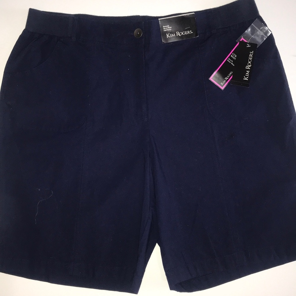 NWT Kim Rogers Navy Bermuda Shorts, Sz 18,  $40
